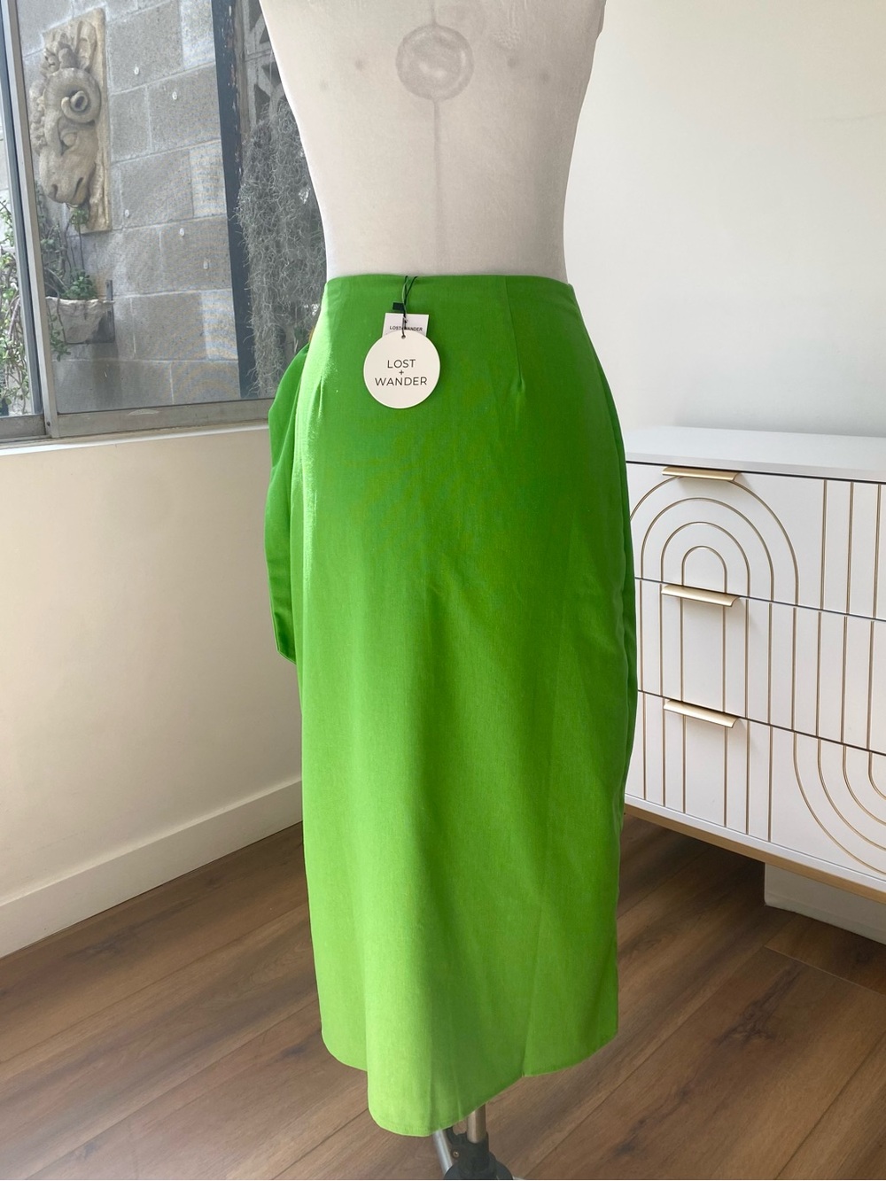 NWT Anthropologie Lost + Wander Ring Buckle Wrap Skirt in Green, Sizes S, M - Picture 5 of 11